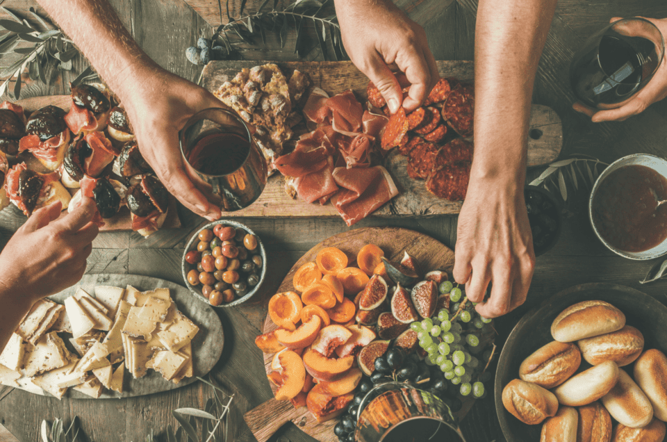 A rich feast featuring fresh produce and local Balkan delicacies