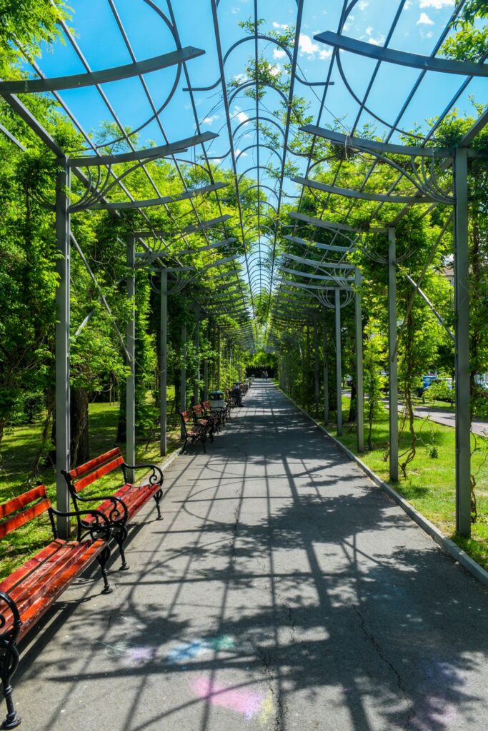 Beautiful alley in Burgas sea Garden